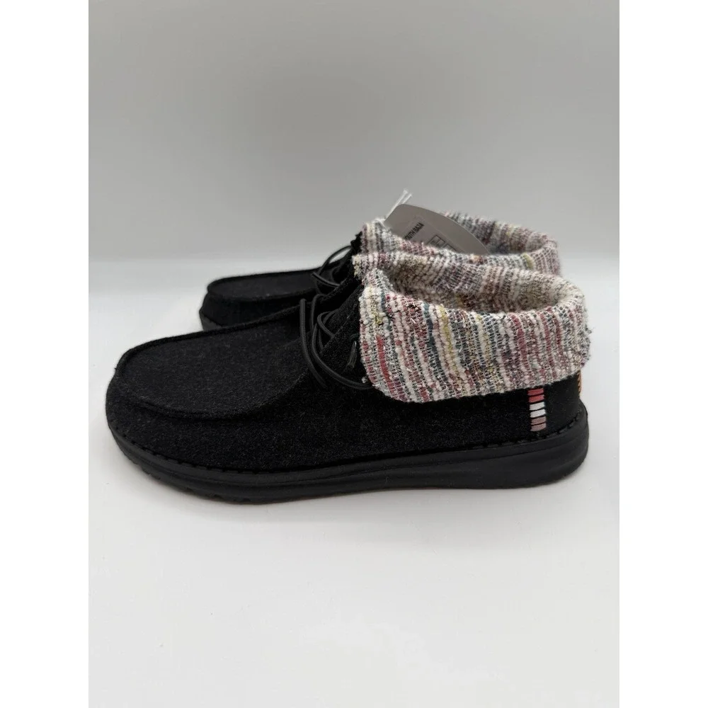 Hey Dude Wendy Fold Youth Baja Black Slip On,Youth YT 5,EU 37, NWOB